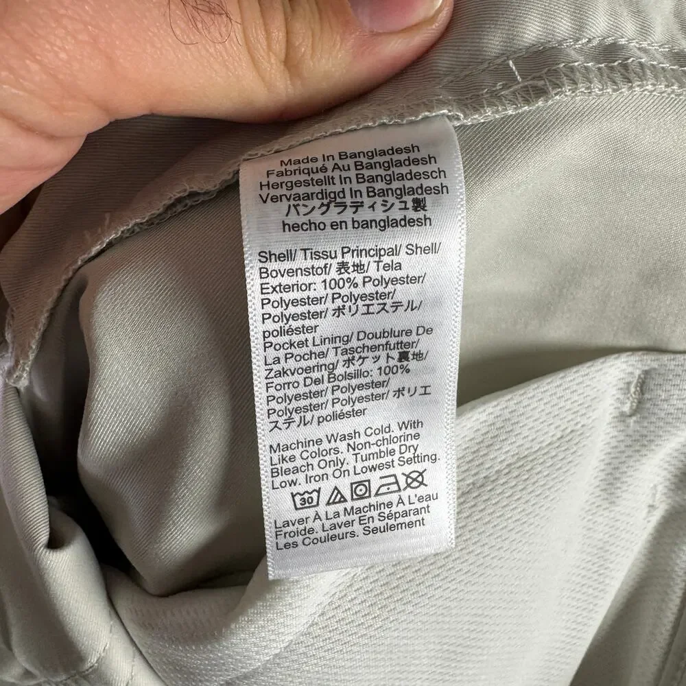 J.Crew Slim Fit Five Pocket Tech Pants 31x30 Stone Gray Sun Protection Stretch